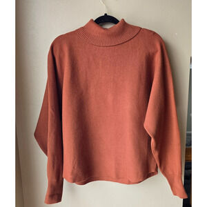 Cynthia Rowley Rust Brown Cowl Neck Sweater Super Soft Relaxed Fit Size M New